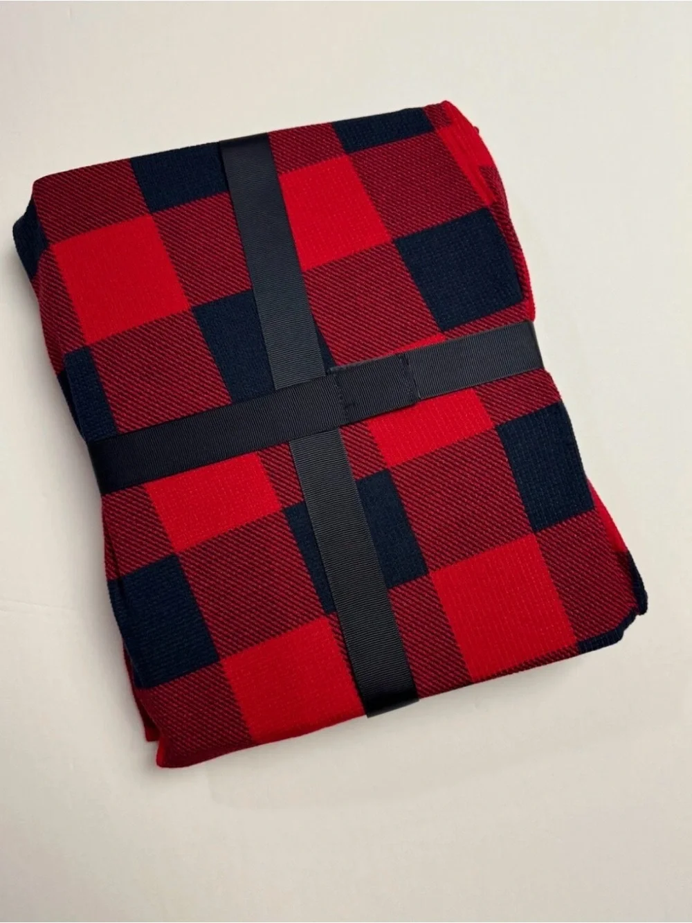 Nautica Men's Red & Navy Plaid Waffle Knit Sweater PJ Set Medium